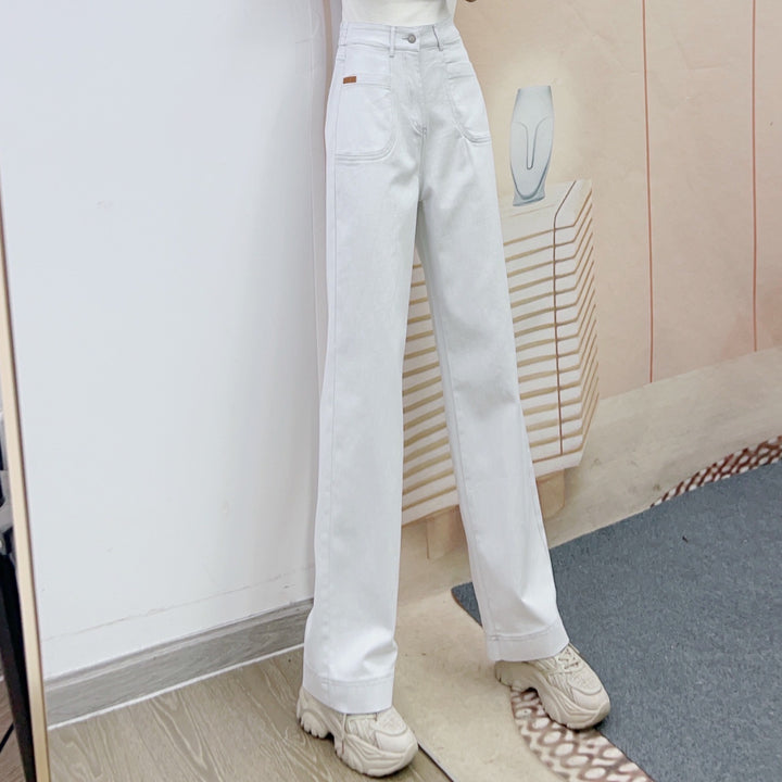 Dame Bred High-Waist Jeans i afslappet snit med elegante detaljer Stilla