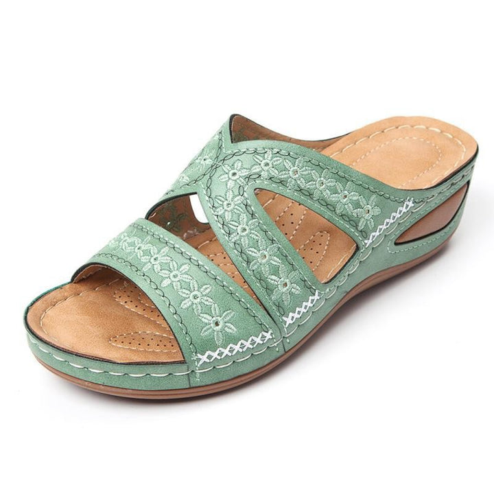 Dame Komfortable Sandaler med fashionable Blomsterdesign og ergonomisk Såler Stilla