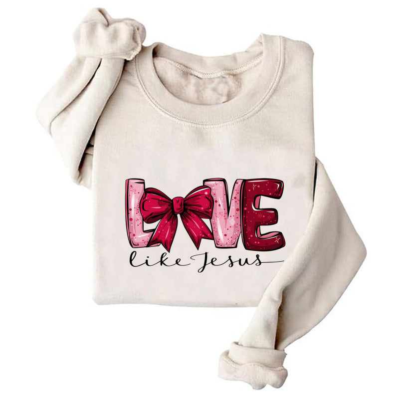 Kvinders sweatshirt med kreativt hjerte design og legende print Stilla