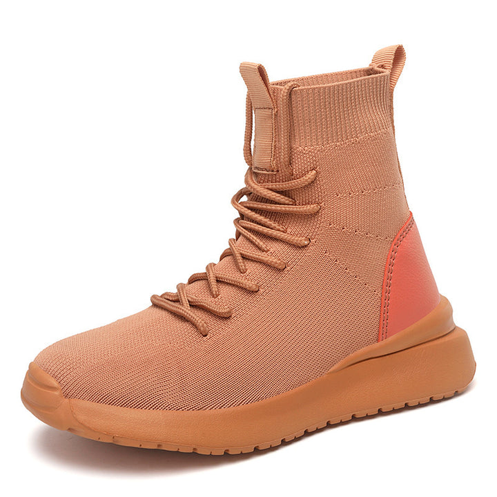 Dame High-Top Sok-Style Sneakers med åndbart strik-overdel Stilla