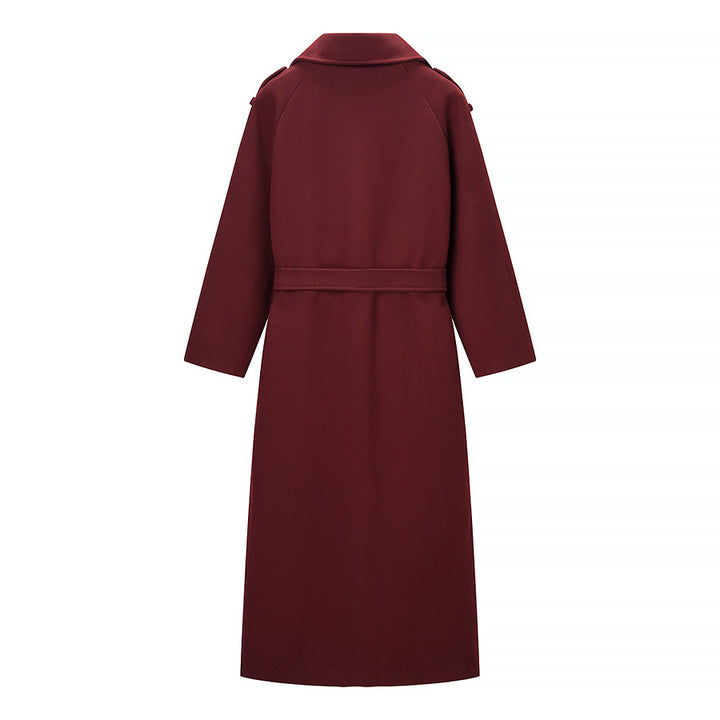 Damer Elegant Trench Coat med bælte og dobbelt knaplukning Stilla
