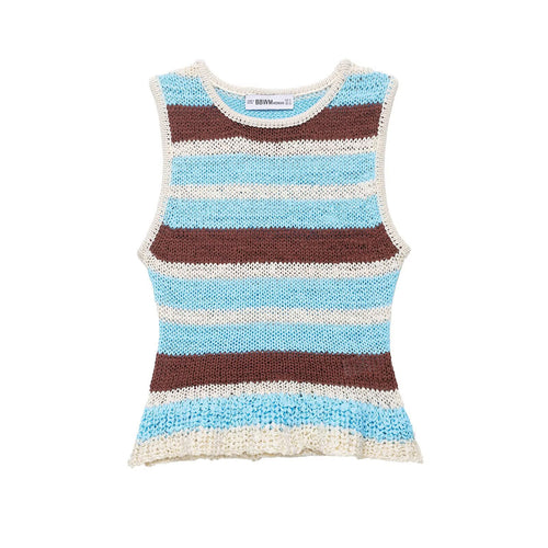 Femme Ribbede Strik Crop Top Stilla