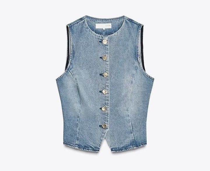 Femme Højtaljede Bredbensk Fald-Denim-Bukser Stilla