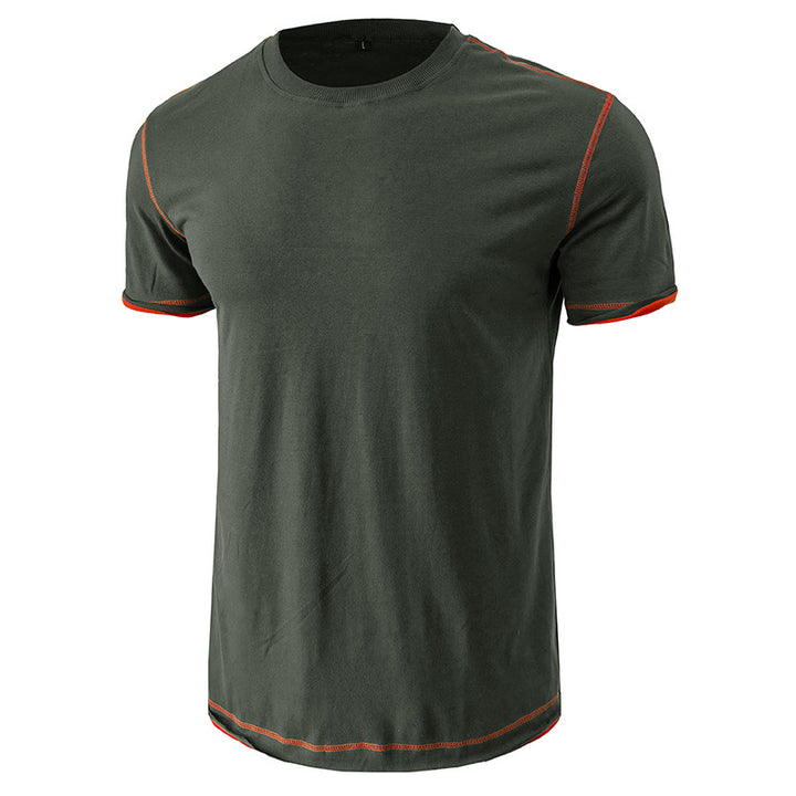 Herrer Rund hals T-shirt med kontrasterende ærmer og afslappet pasform Stilla