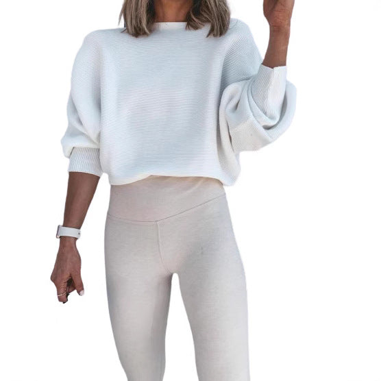 Dame afslappet sweater med voluminøse ærmer og struktureret materiale Stilla