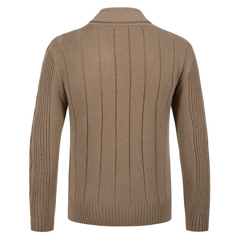 Herre Struktureret Kabelstrik Cardigan Pullover Stilla