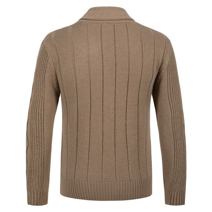 Herre Struktureret Kabelstrik Cardigan Pullover Stilla