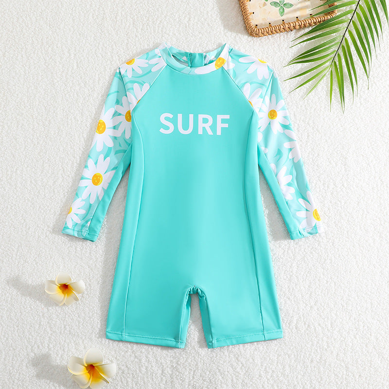 Damer Surfdragt med lange ærmer og blomstret design Stilla