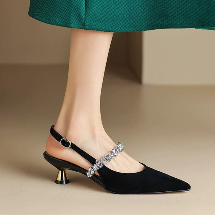 Dame Slingback hæle med strassaccenter Stilla