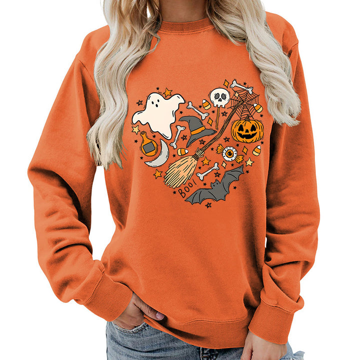 Kvinders Halloween Sweatshirt med Kreativt Design Stilla