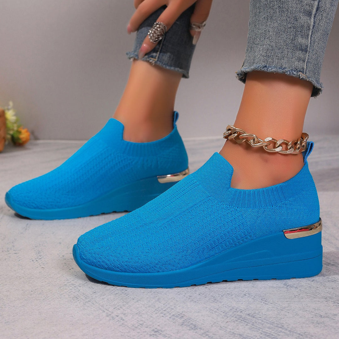 Dame Behagelige Slip-On Wedgesko med elastisk Overdel Stilla