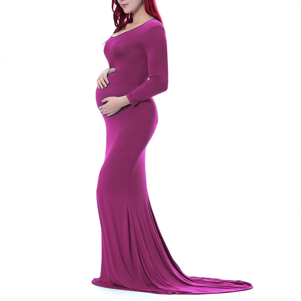 Elegant graviditetskjole til kvinder med off-shoulder design Stilla