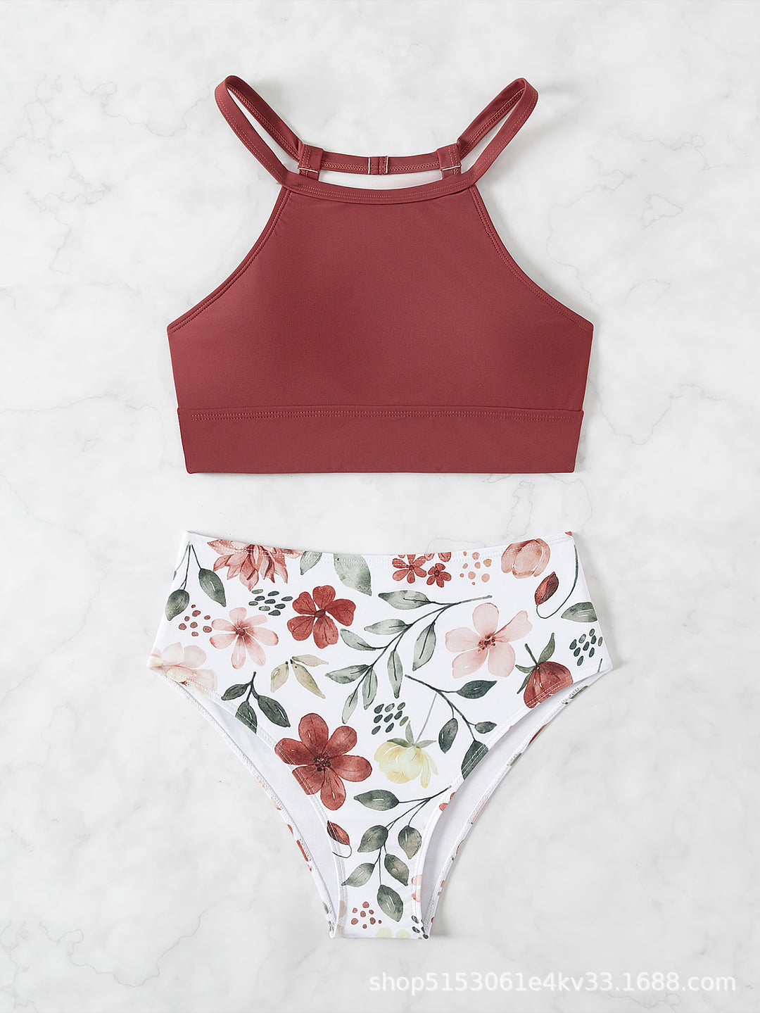 Dame Sport-Bikini-Sæt med højt skåret trusse og racerback-top Stilla