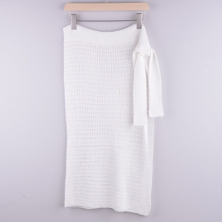 Dame Wrap Skirt i Hæklelook med elegant Sløjfedetail Stilla