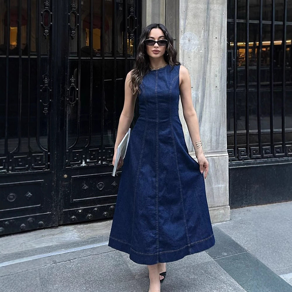Dame Denim Maxikjole Stilla
