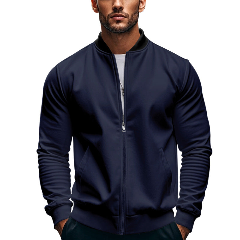 Herrer sportlig sweatshirtjakke i minimalistisk design med lynlås Stilla