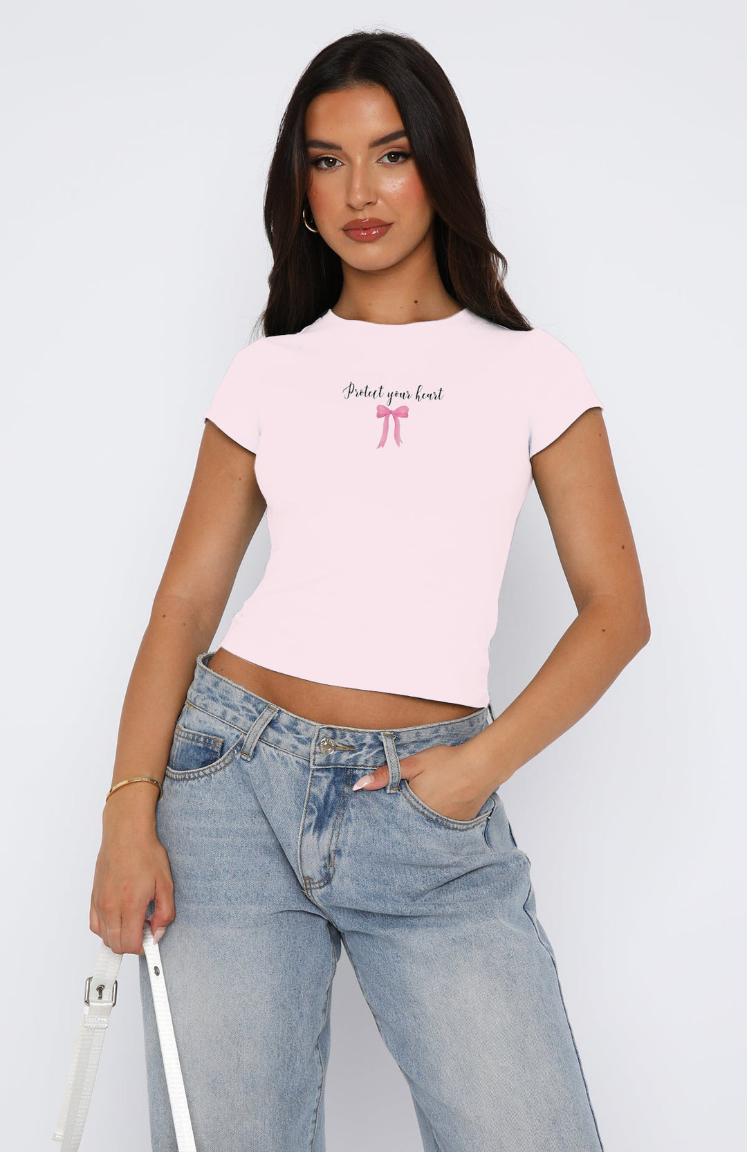 Dame behageligt crop-top med moderne print Skovae