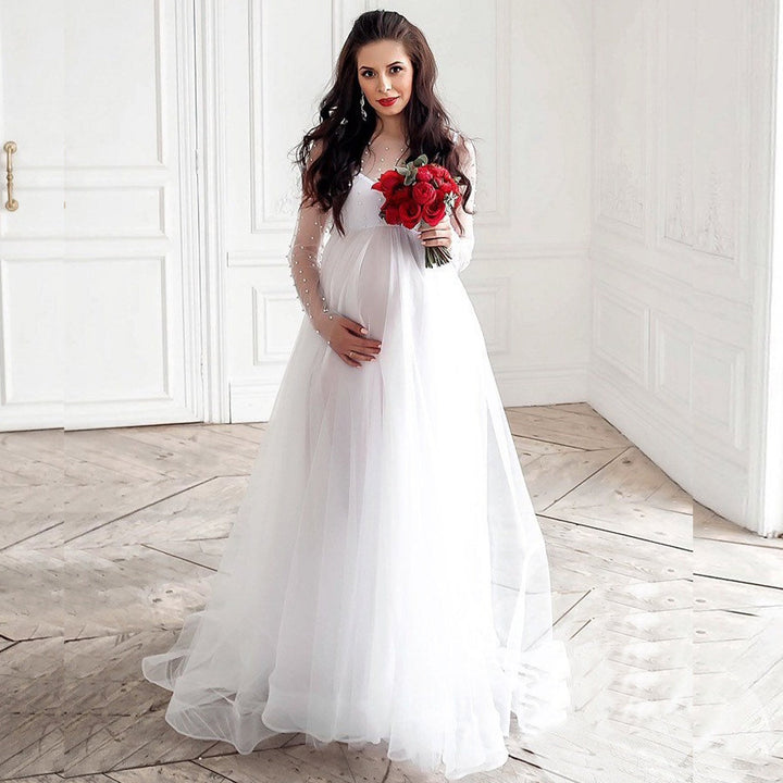 Dame Elegant Transparent Gravidkjole Stilla