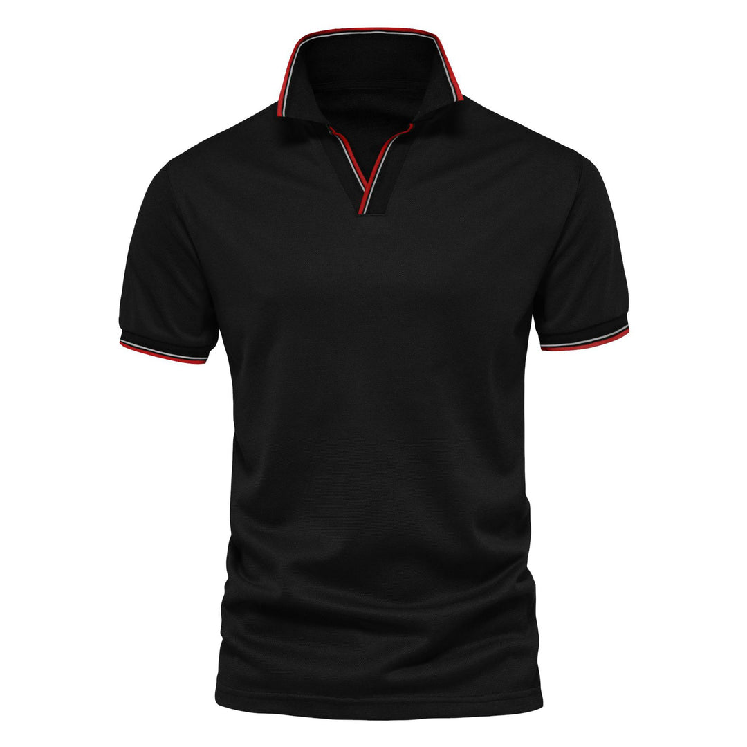 Herrer Poloshirt med moderne ståkrave og sporty kontraster Stilla