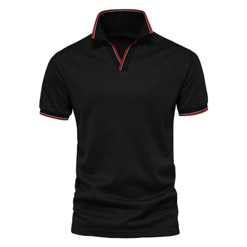 Herrer Poloshirt med moderne ståkrave og sporty kontraster Stilla