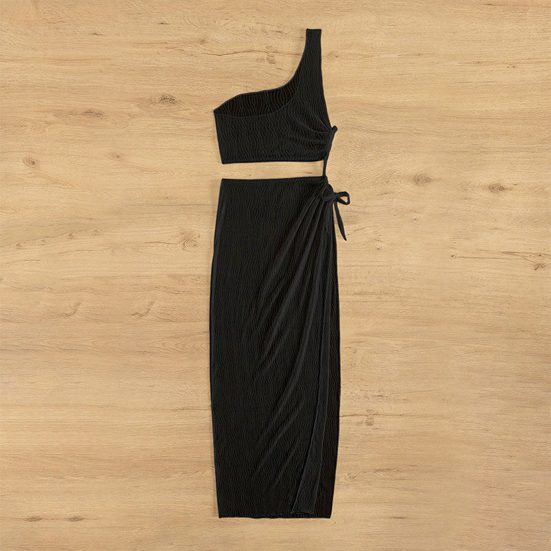Dame Crop-Top og Vikkel Skirt Sæt Skovae
