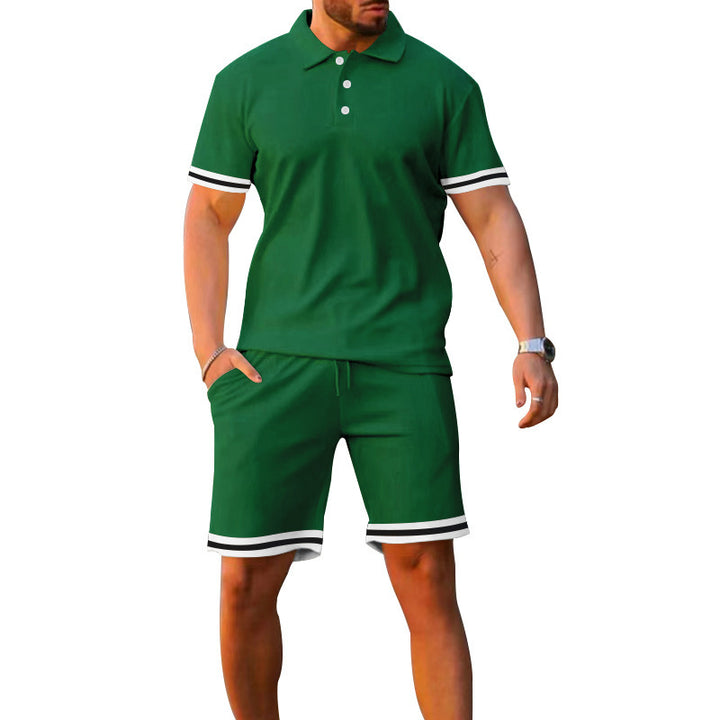 Herren sporty poloshirt med shorts-sæt Stilla