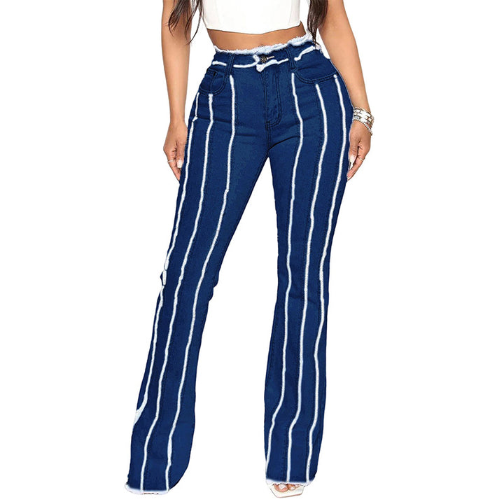 Dame Flared Jeans med vertikale striber Stilla