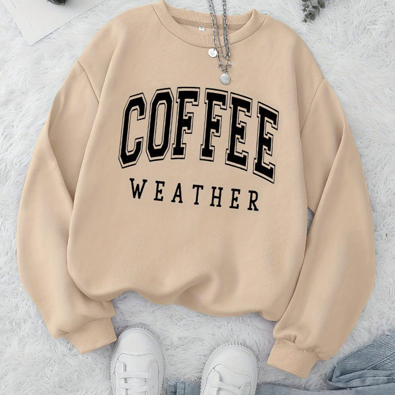 Kvinders sweatshirt med et fashionabelt Coffee Weather print Stilla
