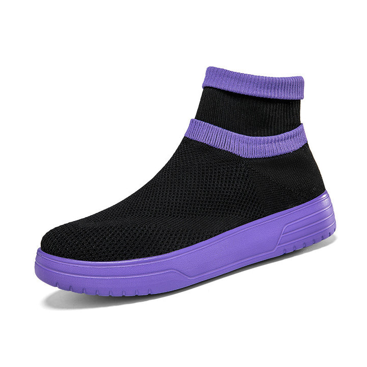 Herrer High-Top Åndbar Strik-Sneaker med Dæmpning Støtte Stilla