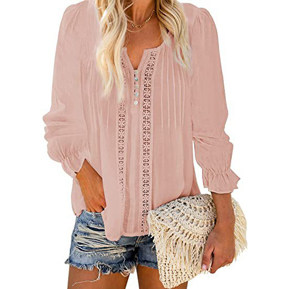 Damebluse med fine broderidetaljer Stilla