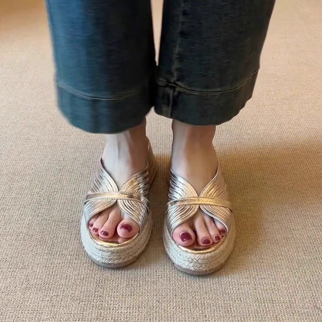Dame Espadrille Wedge Slide Sandaler Stilla