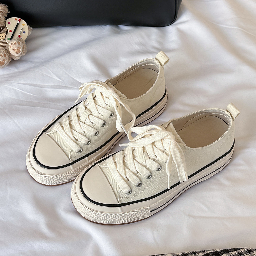 Femme Casual Canvas Snørebånd Sneakers Stilla
