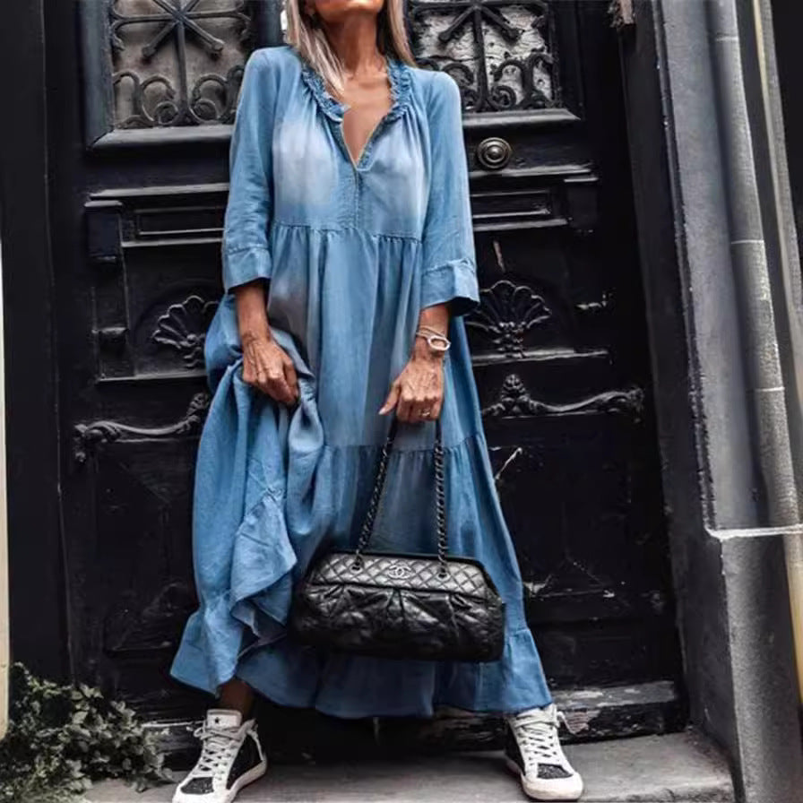 Femme Bohemian Lagdelt Midi Kjole Stilla