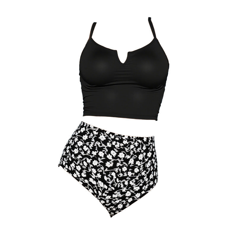 Dame høj talje bikini sæt med moderne top Skovae