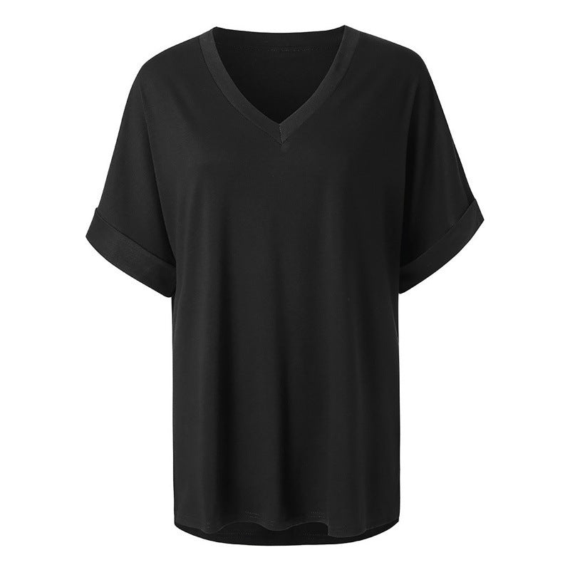 Dame Casual V-hals Løs Top Stilla