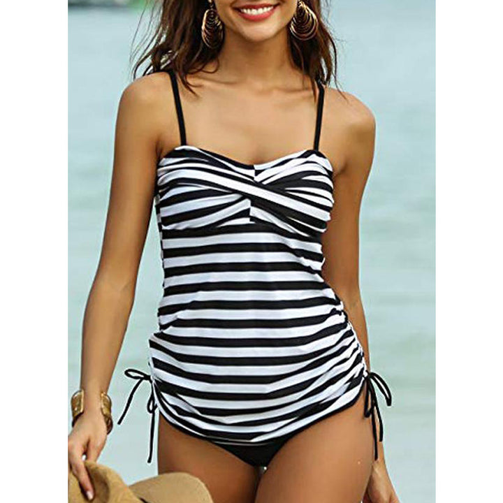 Dame stribet justerbart Swim Tankini sæt Stilla
