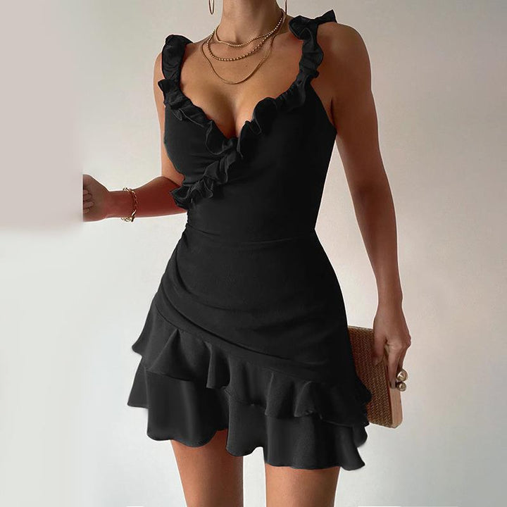 Damer Flirty Ruffle V-halskjole Stilla