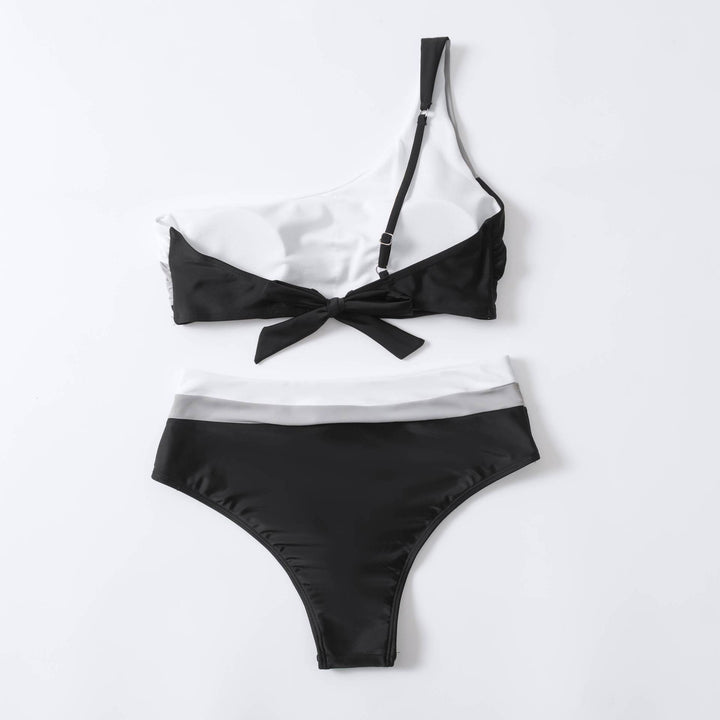 Dame Crop-Bikini med asymmetrisk design og høj talje Skovae