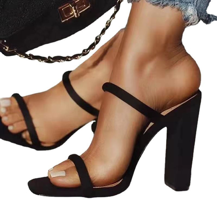 Dame High-Heel Sandaler i elegant slangeskinn-look med elegante stropper Stilla