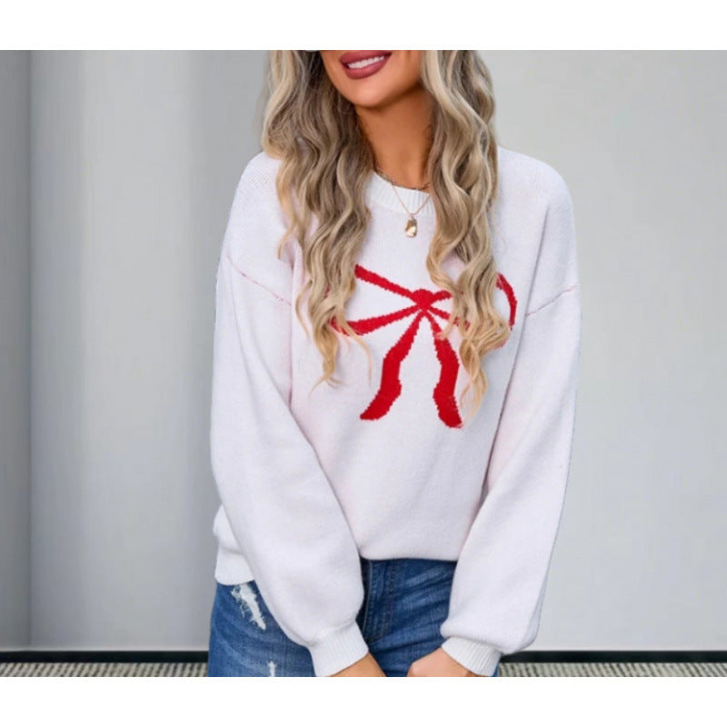 Kvinders oversized sweater med legende sløjfemotiv Stilla