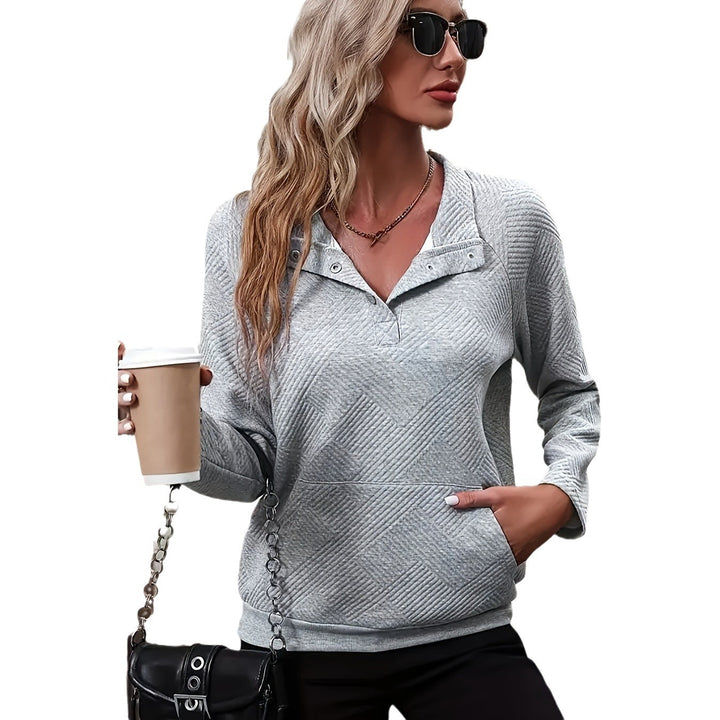 Dame komfortabel Heather-Pullover med dekorative knapdetaljer Stilla