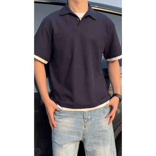 Herrernes polo shirt med kontrasterendeærmeafslutninger og klassisk krave Stilla