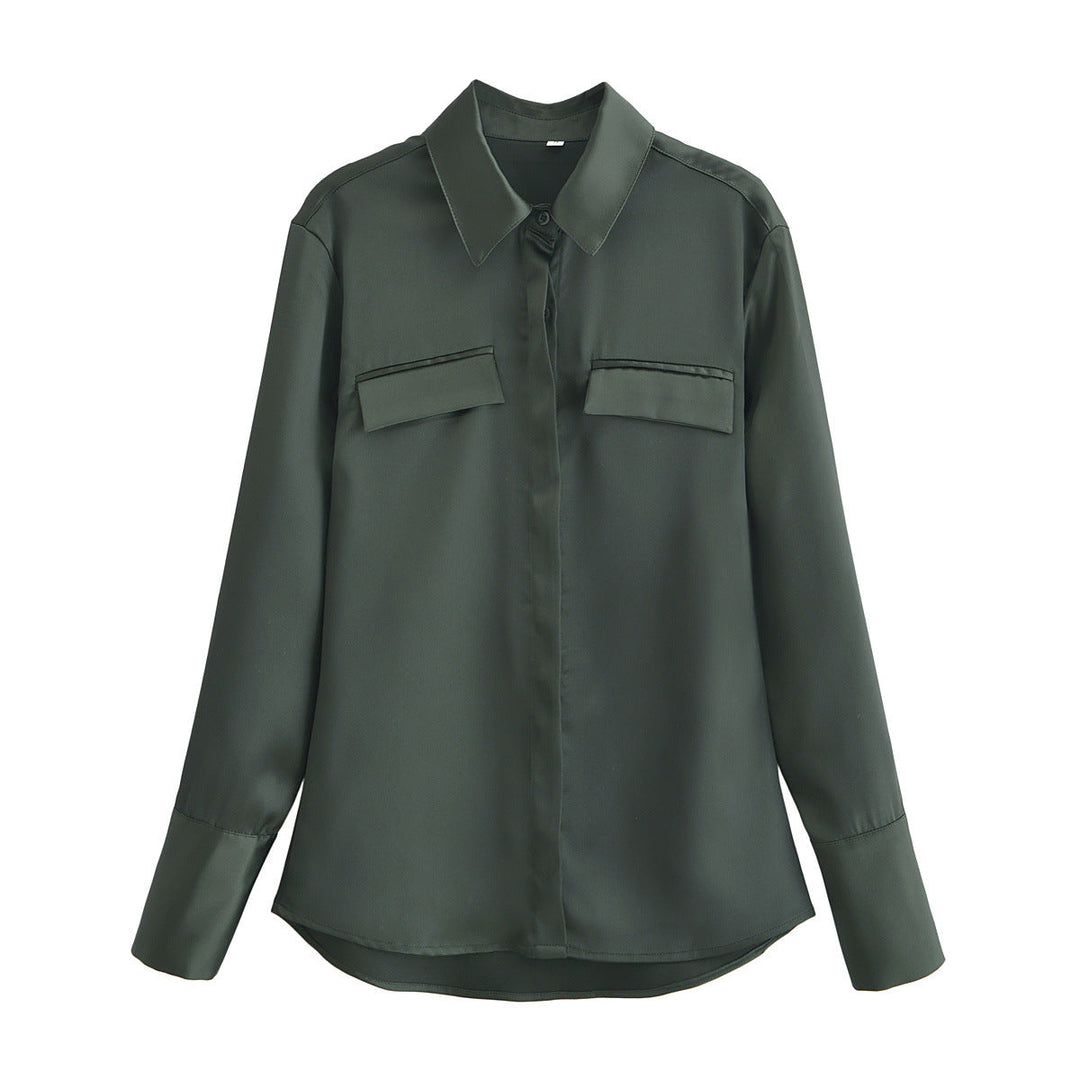 Stilla | Lys Forår Satin Bluse