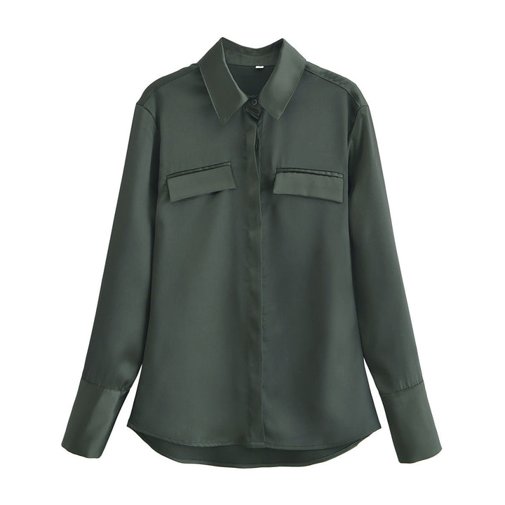 Stilla | Lys Forår Satin Bluse