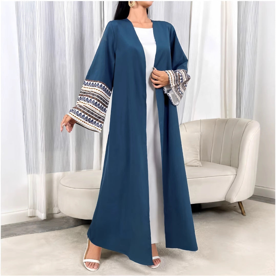 Dame Elegant Maxikjole med smart Cape og detalje-glade ærmer Stilla
