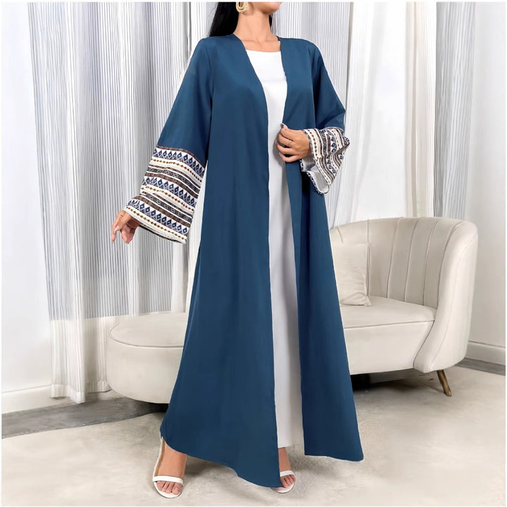 Dame Elegant Maxikjole med smart Cape og detalje-glade ærmer Stilla