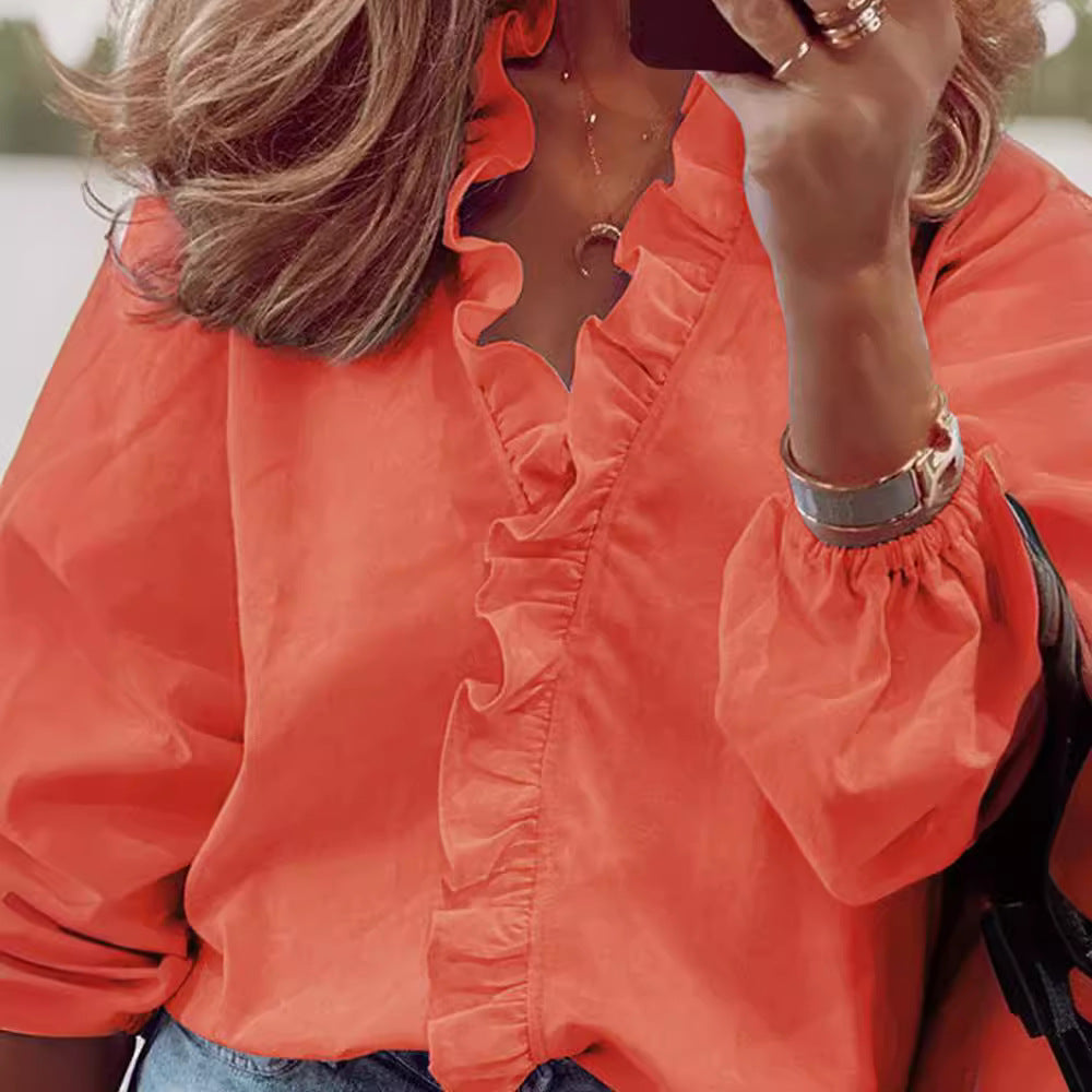 Kvindernes elegante bluse med ruffle detaljer Stilla