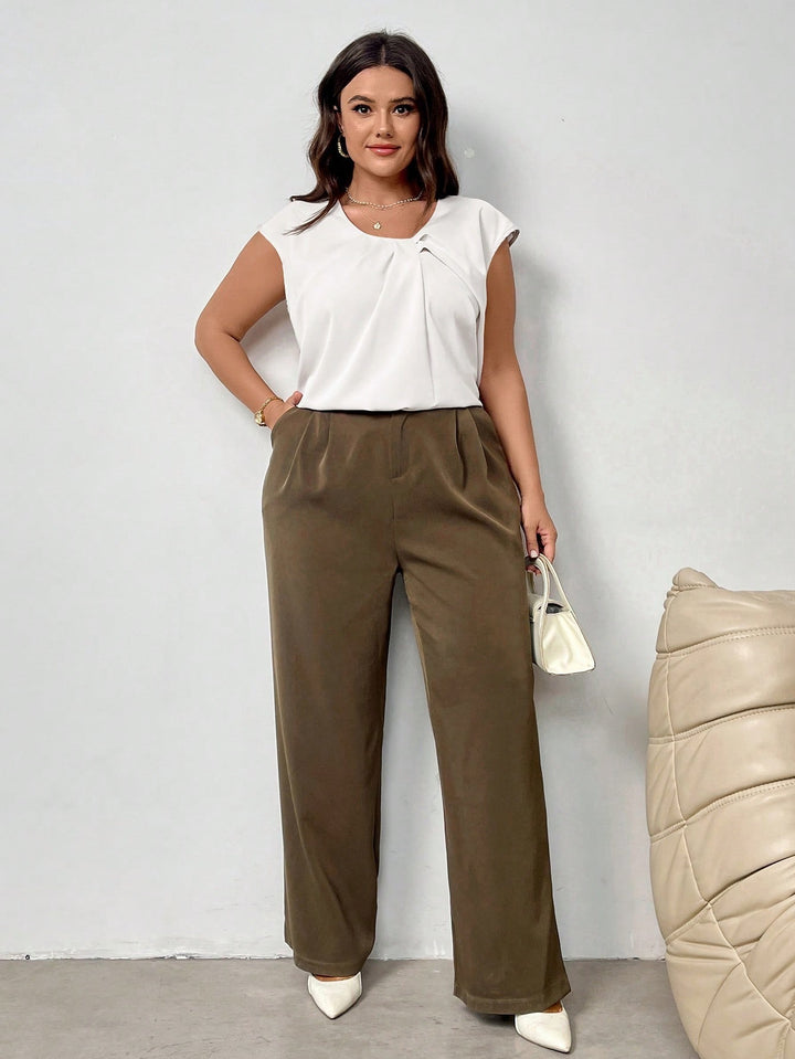 Dame elegant top med raffineret foldedesign Stilla