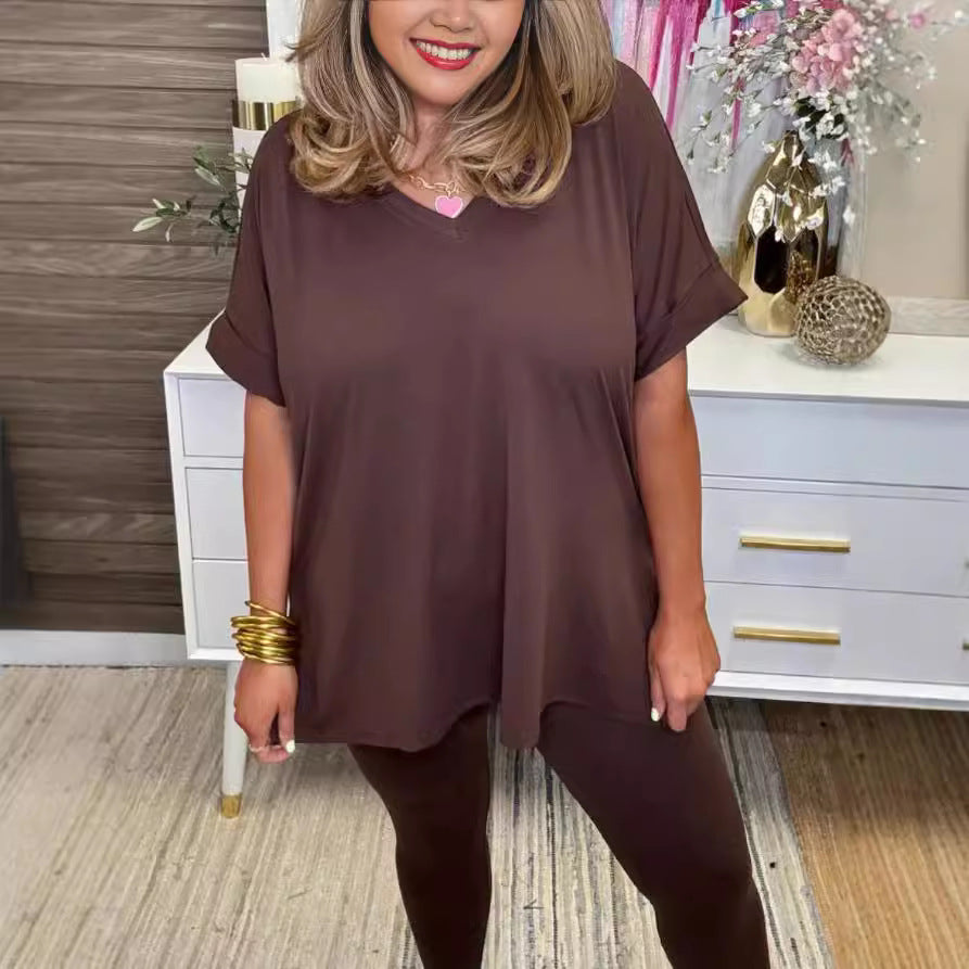 Dame afslappet lounge-outfit med behageligt oversized top og alsidige leggings Stilla