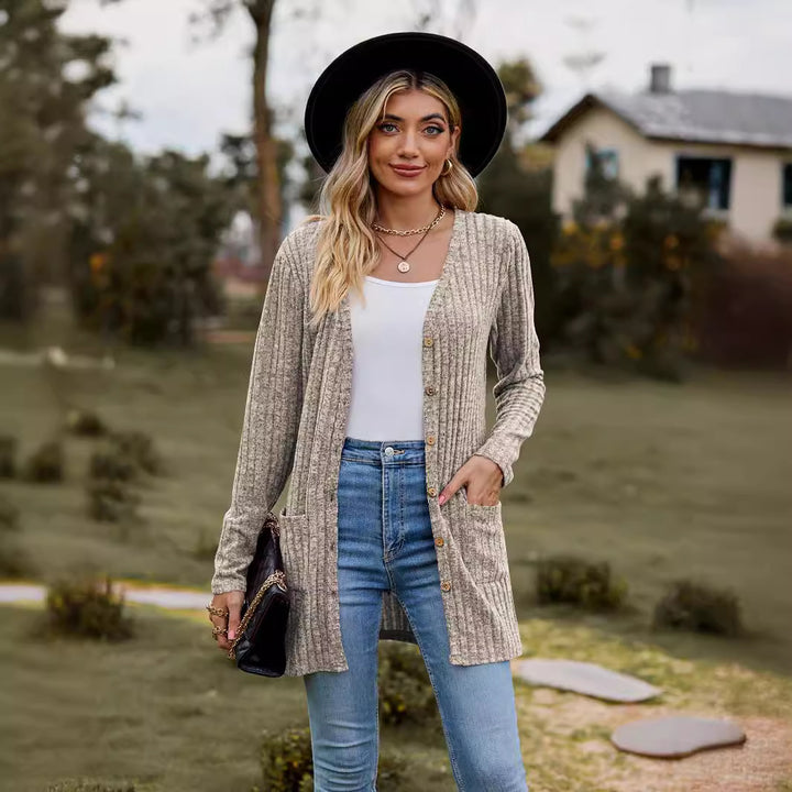 Dame Striklang cardigan Stilla